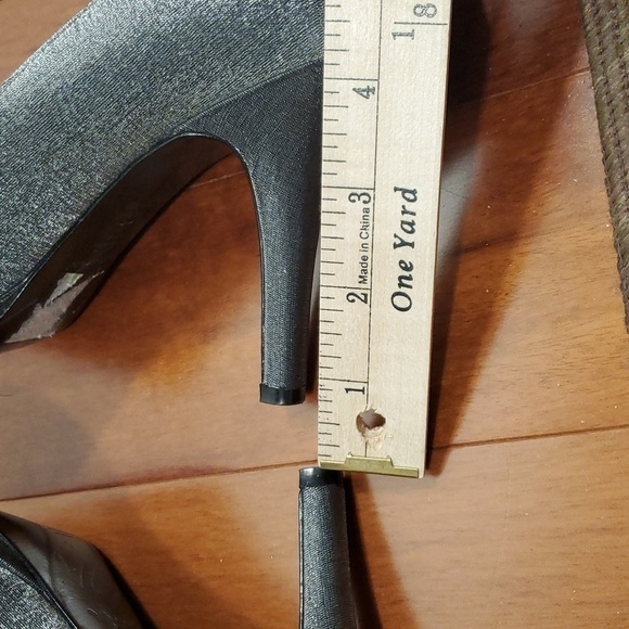 NINA Gray Peep Toe Platform Pumps Heels Shoes Women's 8.5 M - Picture 11 of 16